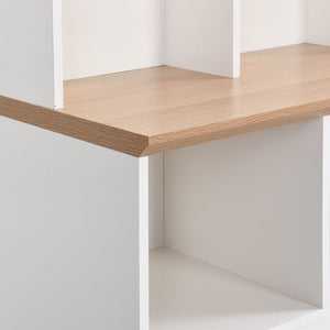 English Elm On-trend Wide White Hall Tree with Bench Seating Cube Shelves and 8 Coat Hooks N721S000066K