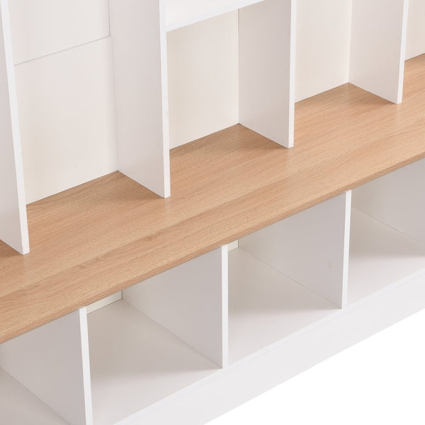 English Elm Hall Tree Entryway Organizer with Coat Rack Bench Shoe Storage and Open Shelves White N721P385678K