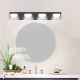 English Elm (Same As W1340110592/L2008) Led Modern Black 4-Light Vanity Lights Fixtures Over Mirror Bath Wall Lighting