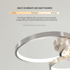 English Elm 20" Dimmable Led Flush Mount Brushed Nickel Three Ring Ceiling Light for Modern Interiors W1340119965