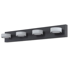 English Elm (same as W1340110592/l2008) 4-light Led Vanity Bar Matte Black Frosted Acrylic Bath Wall Fixture W1340P206810