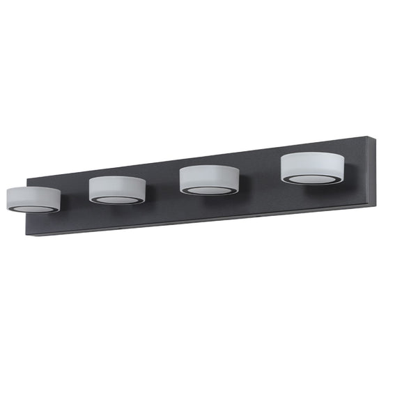 English Elm (same as W1340110592/l2008) 4-light Led Vanity Bar Matte Black Frosted Acrylic Bath Wall Fixture W1340P206810
