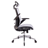 Hearth and Haven White Ergonomic Mesh Office Chair, High Back - Adjustable Headrest with Flip-Up Arms, Tilt and Lock Function, Lumbar Support and Blade Wheels, Kd Chrome Metal Legs W490127225