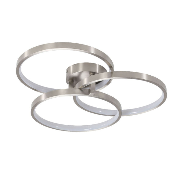 English Elm 20" Dimmable Led Flush Mount Brushed Nickel Three Ring Ceiling Light for Modern Interiors W1340119965