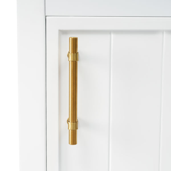 English Elm 20" Modern Bathroom Vanity with Ceramic Sink, Solid Wood MDF Build, Soft-Close Door & Shelf White N725P220604K