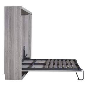 English Elm Full Full Size Murphy Bed Cabinet Gray with Integrated Foldaway Design, Heavy-Duty 1000lb Capacity Hideaway Solution GX002005AAE