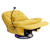 English Elm 270 Degree Swivel Power Recliner With Voice Control, Bluetooth Music Player,Usb Ports, Atmosphere Lamp, Hidden Arm Storage and Mobile Phone Holder For Living Room, Bedroom, Apartment, Yellow