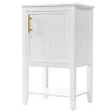 English Elm 20" Bathroom Vanity With Sink, Bathroom Cabinet With Soft Closing Door, Storage Rack and Open Shelf, White