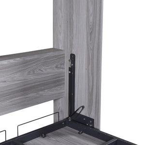 English Elm Twin Murphy Bed Cabinet Gray — Space‑Saving Foldaway Twin Size Bed with Integrated Legs, 1000lb Capacity GX002003AAE