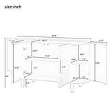 English Elm U-Style Curved Design Light Luxury Sideboard With Adjustable Shelves,Suitable For Living Room,Study and Entrance