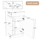 English Elm 18.6" Bathroom Vanity With Sink, Bathroom Vanity Cabinet With Two-Tier Shelf, Left Or Right Orientation, Natural