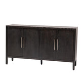 Hearth and Haven Sedona Storage Cabinet with Metal Handles, 4 Shelves and 4 Doors, Walnut WF309061AAP