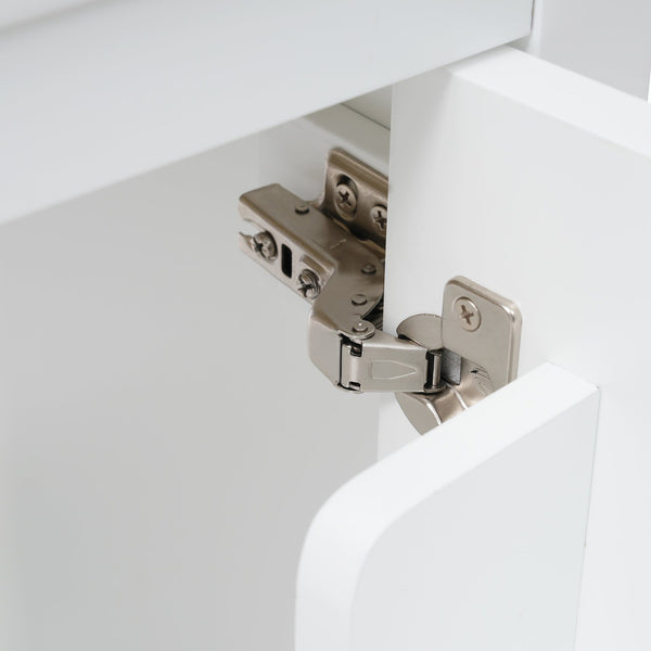 English Elm 20" Modern Bathroom Vanity with Ceramic Sink, Solid Wood MDF Build, Soft-Close Door & Shelf White N725P220604K