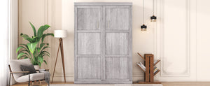 English Elm Full Full Size Murphy Bed Cabinet Gray with Integrated Foldaway Design, Heavy-Duty 1000lb Capacity Hideaway Solution GX002005AAE