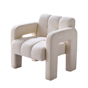 English Elm 31.10" Boucle Accent Chair — Low, Spacious Upholstered Seat with Solid Wood Frame & High-Density Foam Comfort W579121034