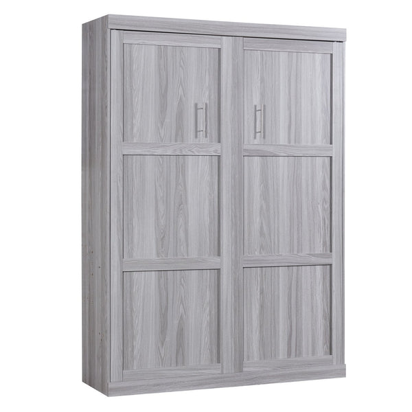 English Elm Full Full Size Murphy Bed Cabinet Gray with Integrated Foldaway Design, Heavy-Duty 1000lb Capacity Hideaway Solution GX002005AAE