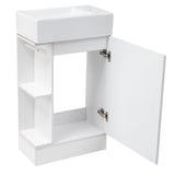 English Elm 18.6" Bathroom Vanity With Sink, Bathroom Vanity Cabinet With Two-Tier Shelf, Left Or Right Orientation, White