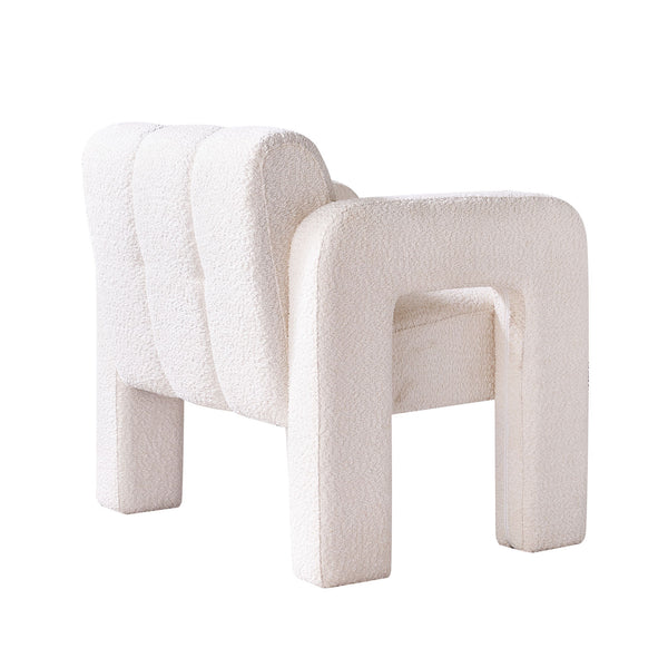 English Elm 31.10" Boucle Accent Chair — Low, Spacious Upholstered Seat with Solid Wood Frame & High-Density Foam Comfort W579121034