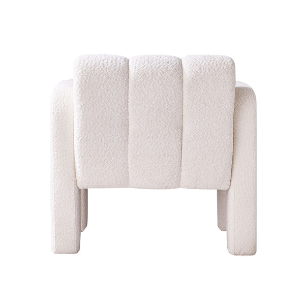 English Elm 31.10" Boucle Accent Chair — Low, Spacious Upholstered Seat with Solid Wood Frame & High-Density Foam Comfort W579121034
