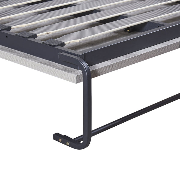 English Elm Twin Murphy Bed Cabinet Gray — Space‑Saving Foldaway Twin Size Bed with Integrated Legs, 1000lb Capacity GX002003AAE