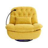 English Elm 270 Degree Swivel Power Recliner With Voice Control, Bluetooth Music Player,Usb Ports, Atmosphere Lamp, Hidden Arm Storage and Mobile Phone Holder For Living Room, Bedroom, Apartment, Yellow