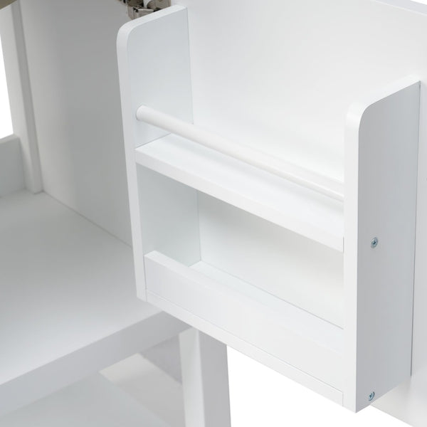 English Elm 20" Matte Freestanding Bathroom Vanity Rubberwood Cabinet Ceramic Sink Open Shelf White N725P391115K