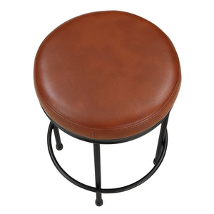 English Elm Michael Faux Leather Padded Counterstool with Antique Bronze Frame for Kitchen Island B050126339