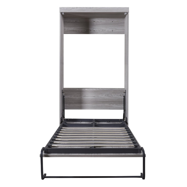 English Elm Twin Murphy Bed Cabinet Gray — Space‑Saving Foldaway Twin Size Bed with Integrated Legs, 1000lb Capacity GX002003AAE