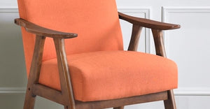 English Elm Contemporary Epione Counter Height Chair with Cushioned Fabric Seat and Backrest, Sturdy Ergonomic Design Orange 42 L x 30.75 W x 13 H B011127370