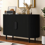 Hearth and Haven Wavelength Sideboard with Adjustable Shelves, Black WF308095AAB