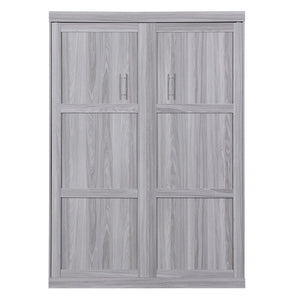English Elm Full Full Size Murphy Bed Cabinet Gray with Integrated Foldaway Design, Heavy-Duty 1000lb Capacity Hideaway Solution GX002005AAE