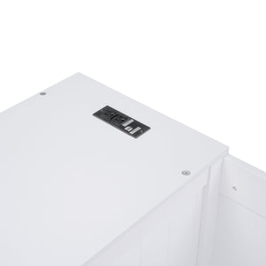 English Elm Twin Twin Size Daybed with Trundle, Storage Drawers and USB Charging Ports — Space-Saving Design White GX000349AAK