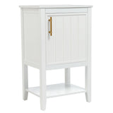 English Elm 20" Bathroom Vanity With Sink, Bathroom Cabinet With Soft Closing Door, Storage Rack and Open Shelf, White