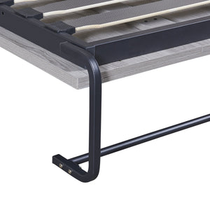 English Elm Full Size Murphy Bed Gray with Solid Wood+MDF Cabinet, No Box Spring Needed, Easy Assembly, Space-Saving WF307303AAE