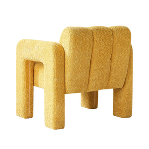 English Elm 31.10" Boucle Upholstered Accent Chair — Low-Profile Solid Wood Frame, Plush High-Density Foam Comfort Yellow W579121277