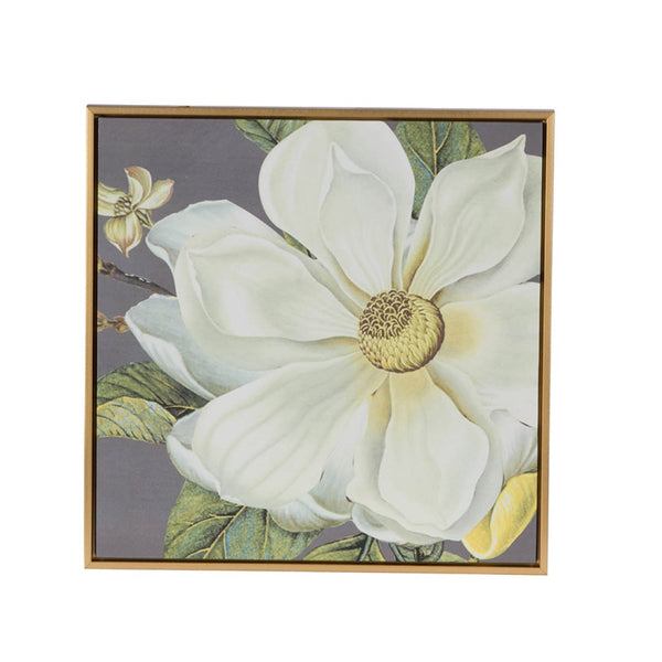 English Elm Set of 4 Framed Botanical Prints White Gold Floral Wall Art for Modern Interiors W2078127367