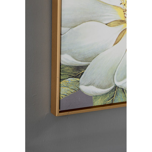 English Elm Set of 4 Framed Botanical Prints White Gold Floral Wall Art for Modern Interiors W2078127367
