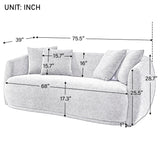 English Elm Upholstered Sofa,Modern Arm Chair For Living Room and Bedroom,With 4 Pillows