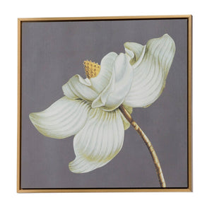 English Elm Set of 4 Framed Botanical Prints White Gold Floral Wall Art for Modern Interiors W2078127367