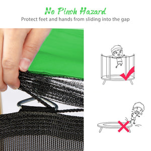 English Elm 5.5ft Kids Trampoline Steel Frame Enclosure Net Basketball Hoop Safe Bouncer Grass Green MS309258AAF
