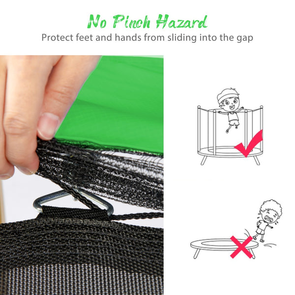 English Elm 5.5ft Kids Trampoline Steel Frame Enclosure Net Basketball Hoop Safe Bouncer Grass Green MS309258AAF