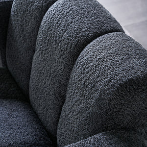 English Elm 31.10" Boucle Upholstered Accent Chair — Low-Profile Solid Wood Frame, Plush High-Density Foam Comfort DARK GREY W579121280