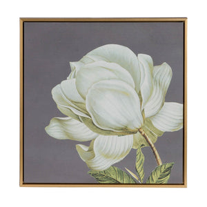 English Elm Set of 4 Framed Botanical Prints White Gold Floral Wall Art for Modern Interiors W2078127367