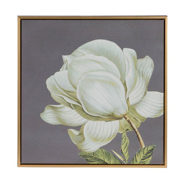 English Elm Set of 4 Framed Botanical Prints White Gold Floral Wall Art for Modern Interiors W2078127367