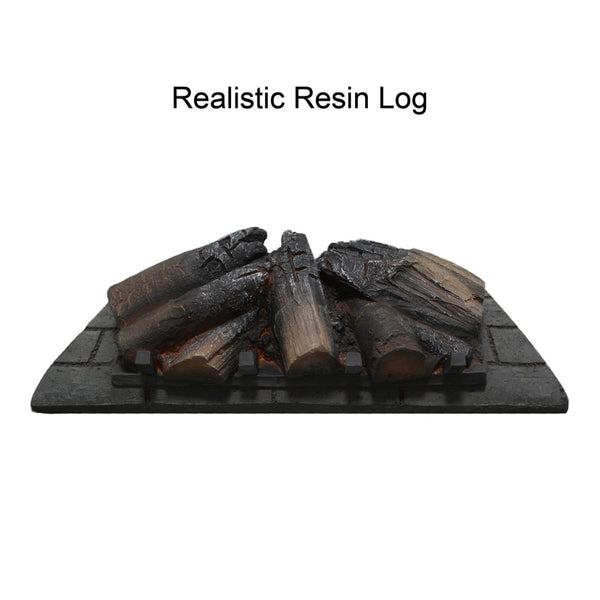 English Elm 26 Inch Infrared Quartz Fireplace Insert with Resin Log Bed and Brick Surround W1769121295