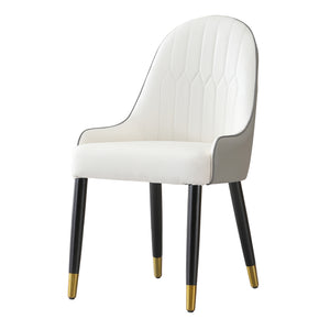 English Elm Modern Upholstered Dining Chair Set of 2 with Quilted PU Leather and Sleek Metal Legs for Comfort and Style Grey W509P167720