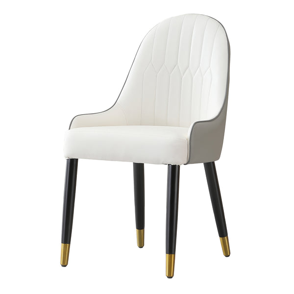 English Elm Modern Upholstered Dining Chair Set of 2 with Quilted PU Leather and Sleek Metal Legs for Comfort and Style Grey W509P167720