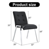 English Elm Grid Armless High Backrest Dining Chair, Electroplated Metal Legs, Black 2-Piece Set, Office Chair. Suitable For Restaurants, Living Rooms, Kitchens, and Offices. Xs-0809