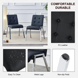 English Elm Grid Armless High Backrest Dining Chair, Electroplated Metal Legs, Black 2-Piece Set, Office Chair. Suitable For Restaurants, Living Rooms, Kitchens, and Offices. Xs-0809