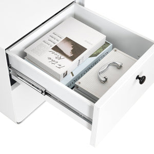 English Elm Modern Night Stand Storage Cabinet - Compact Steel Design With 2 Drawers For Stylish Home Organization W252113552